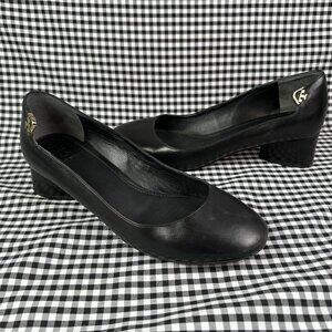 Tory Burch Elizabeth Round Toe Pump Black Minimalist Logo Women's Size 8